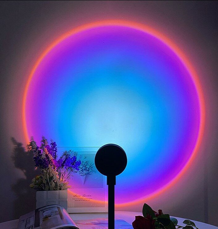 18 28cm USB LED Rgb Sunset Light Night Projector Ambient Neon Light for Party Decoration Bedroom Camping Night Light Portable