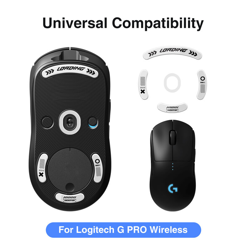Anti-Slip Mouse Glide Patins para Logitech G Pro Wireless Gaming Glass, adesivos laterais, almofadas de suor