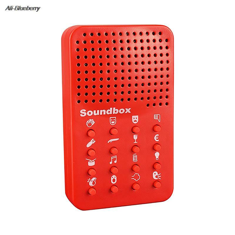 Mini caja de sonido roja para niños y adultos, 16 efectos de sonido diferentes, caja de música de broma para fiesta, 16 botones divertidos, 1 unidad