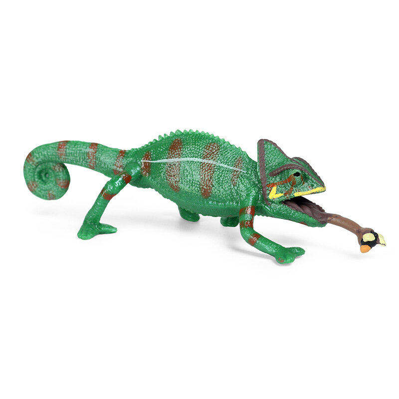 จำลองสัตว์ของเล่น Solid Chameleon Lizard เด็กความรู้ความเข้าใจ Amphibian และสัตว์เลื้อยคลานเครื่องประดับพลาสติก