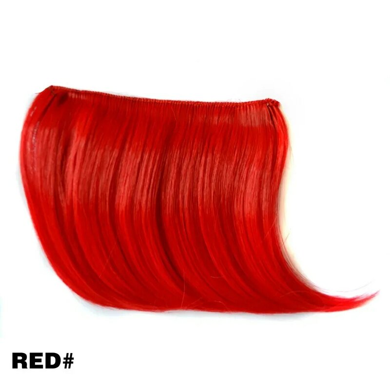 Extensões sintéticas do cabelo do Bangs, grampo Ins o cabelo, rosa, marrom, roxo, azul, vermelho, acessórios