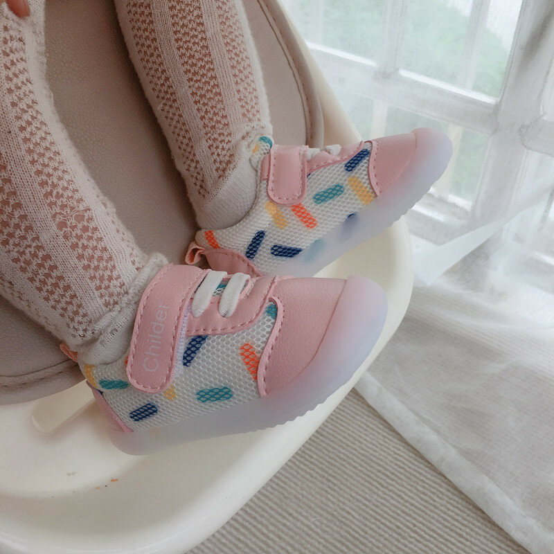 Детская обувь для девочек и мальчиков весна-лето дышащая сетчатая обувь для новорожденных малышей противоскользящая мягкая подошва