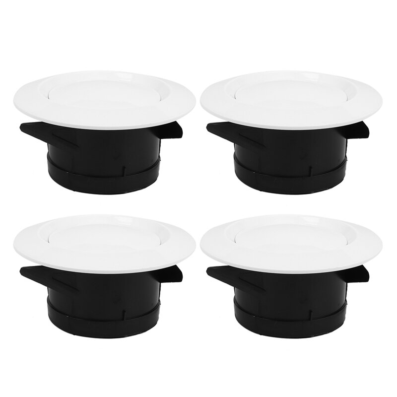 4 Pieces ABS Adjustable Air Vent Round Soffit Exhaust Vent White Inline Duct Fan Outlet Vent 4 Inch