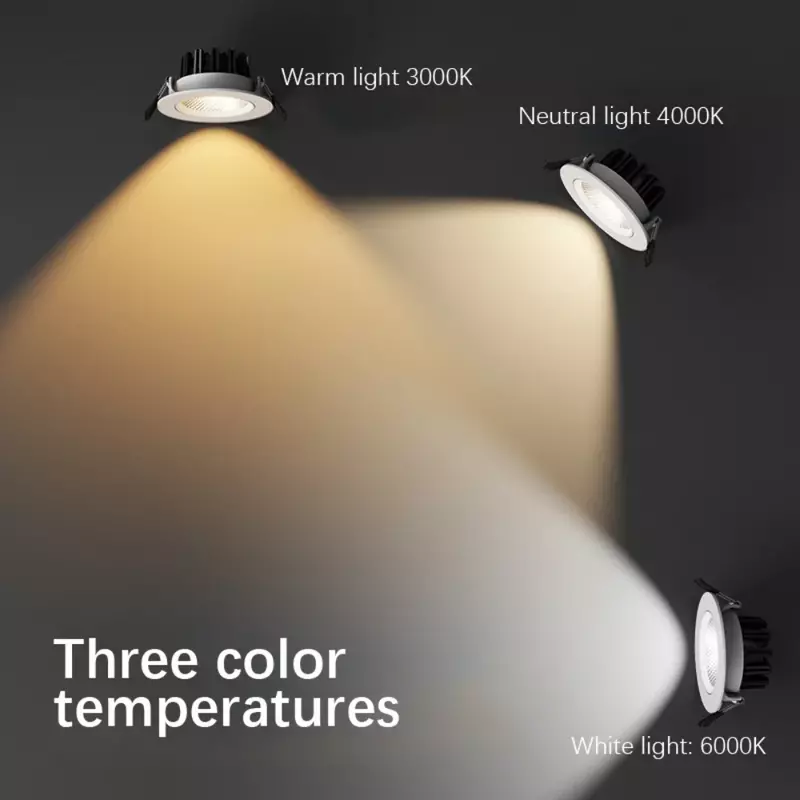 Spot Lumineux LED Encastrable avec Technologie COB, Éclairage d'Nik, Lumière Blanche, 220V, 5/7/12W