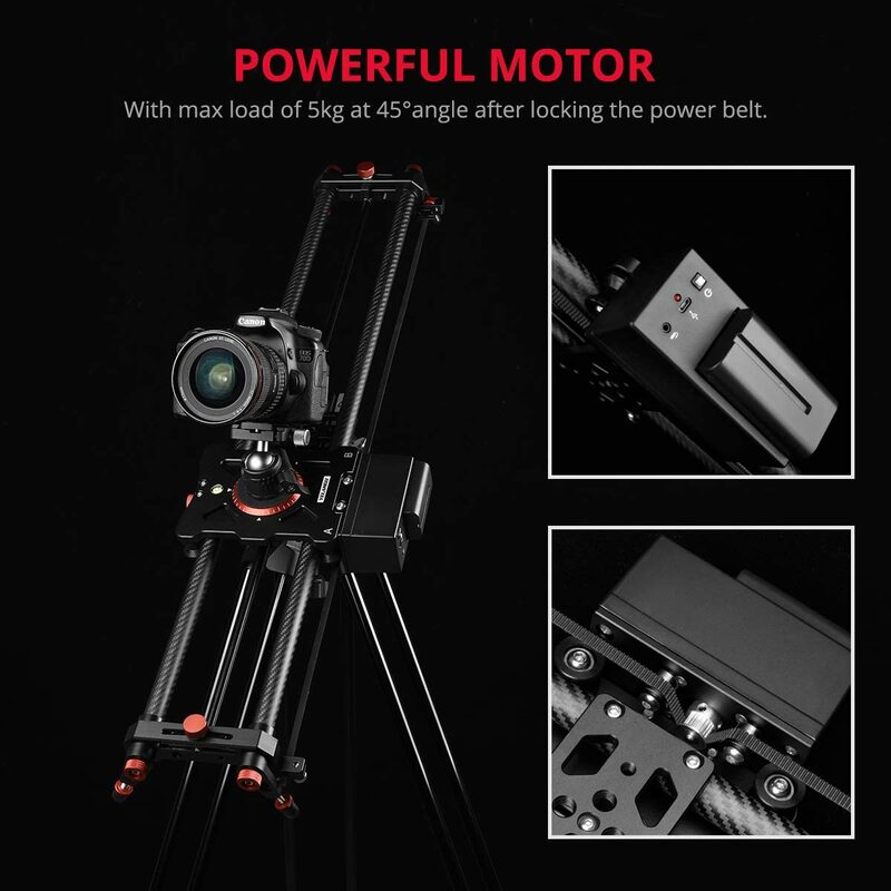 Curseur de caméra électrique professionnel pour appareil photo reflex numérique, vidéo endommagée, rail de piste en fibre de carbone avec télécommande sans fil muette