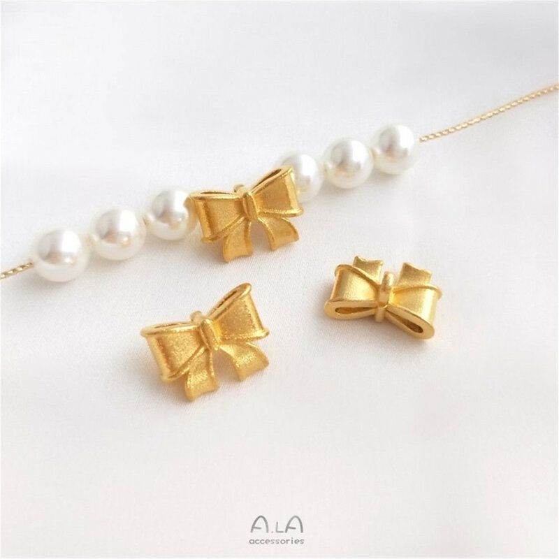 Collier de perles vietnamiennes pour la fabrication de bijoux, couleur solide sable et or sur la piste, princesse, nœud, bouton, bracelet perlé, septa, accessoires