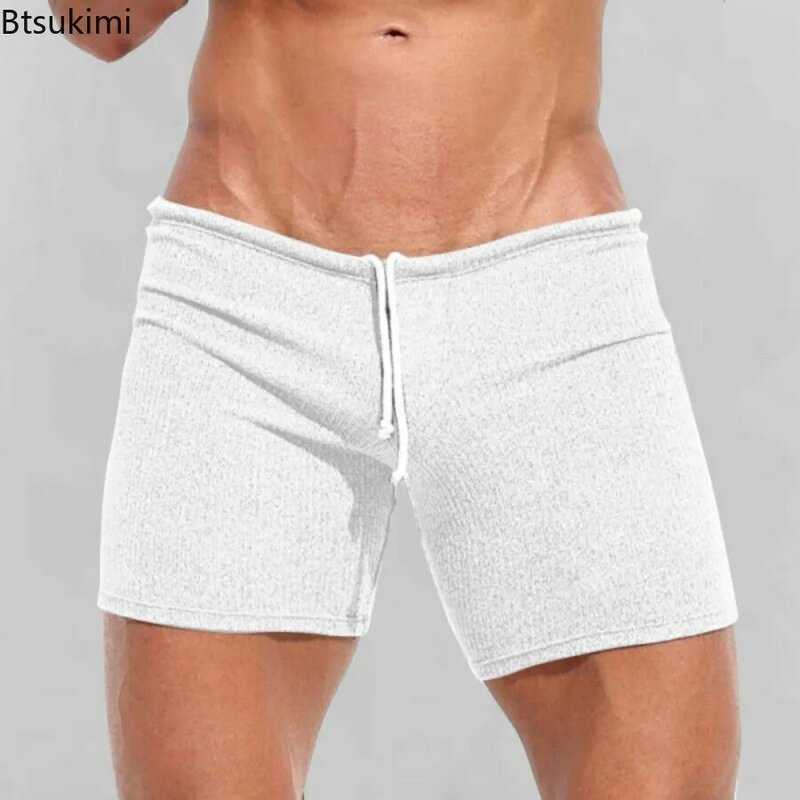 Pantalones cortos informales para hombre, Shorts ajustados con cordón, para deporte, Fitness, playa, vacaciones, surf, moda de verano
