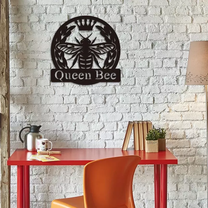 Bee Queen монограмма металлическая настенная подвесная вывеска идеальное настенное Искусство Декор для вашего патио сада или новоселье подарок арт-Декор на стену