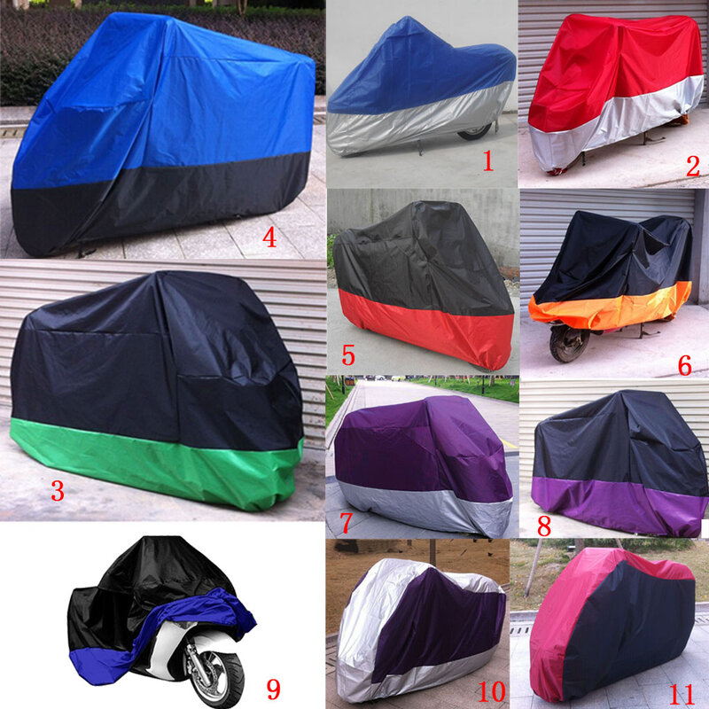 Impermeável Motocicleta Cover, Outdoor Proteção Weather, Preto, XXL