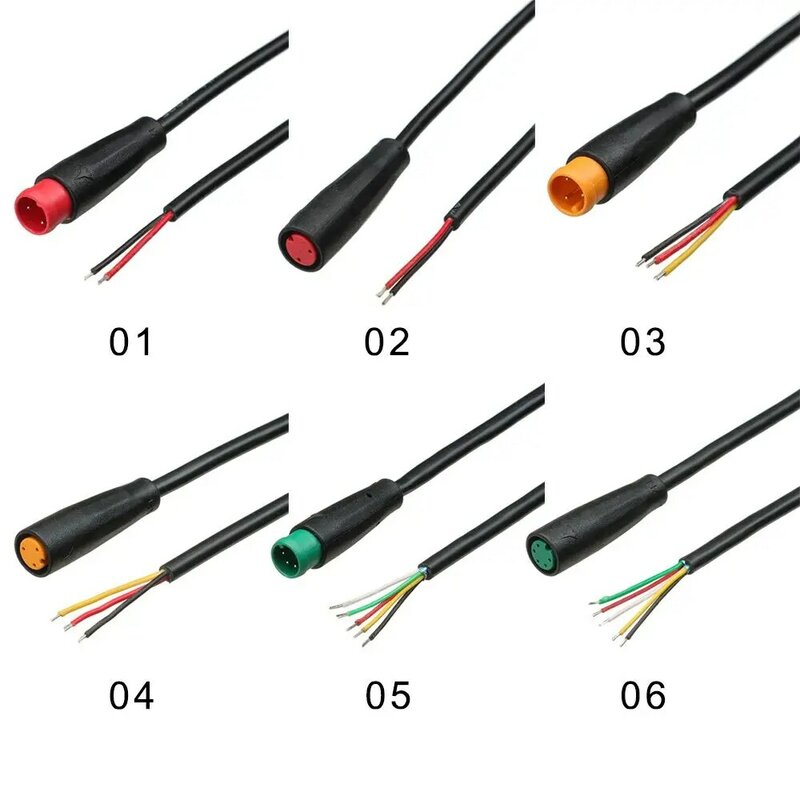 Cable opcional para Ebike Bafang 2/3/4/5/6Pin, conector impermeable, Base de Pin de pantalla, 6 estilos
