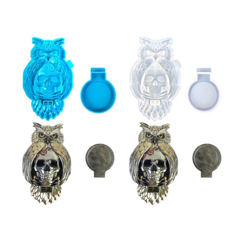 2023 New Versatile Owl and Skull Holder Moulds Candlestick Molds Silicone DIY Hand-Making Mould Suitable for Candle