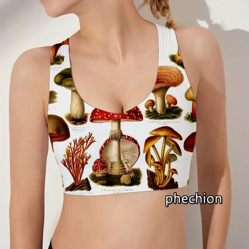 Спортивный костюм phechion Женский, повседневный жилет и модные шорты с 3D принтом в виде грибов, летний комплект из двух предметов, F04