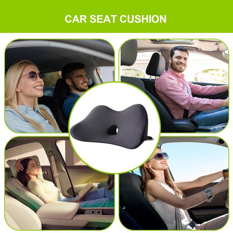 Soporte Lumbar para asiento de coche, almohadilla de espuma viscoelástica 2 en 1, cojín de cuña ligero para conducción en carretera