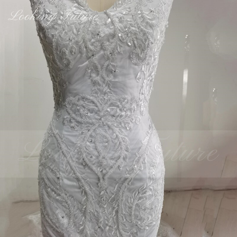 Morden Lace Satin Mermaid Wedding Dress Sweetheart Sleeveless Bridal Gown Pleat Backless 2024 Luxury Embroidery Vestido De Novia
