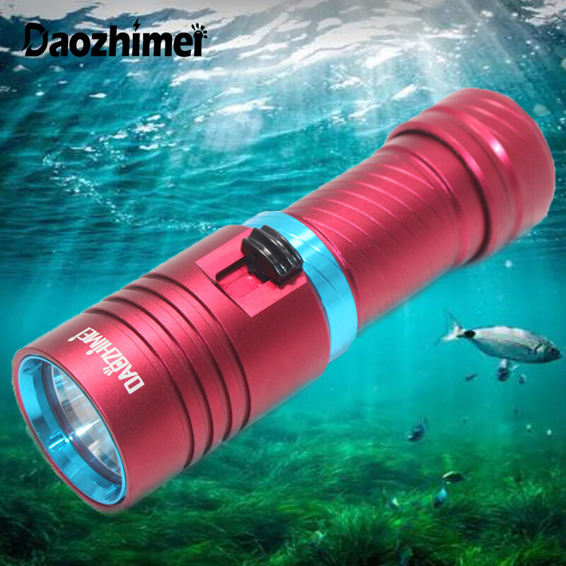 أفضل الغوص مضيا الغوص فانوس مصباح تحت الماء LED أضواء الغوص ، XML L2 3800 التجويف الشعلة للتخييم ، الصيد