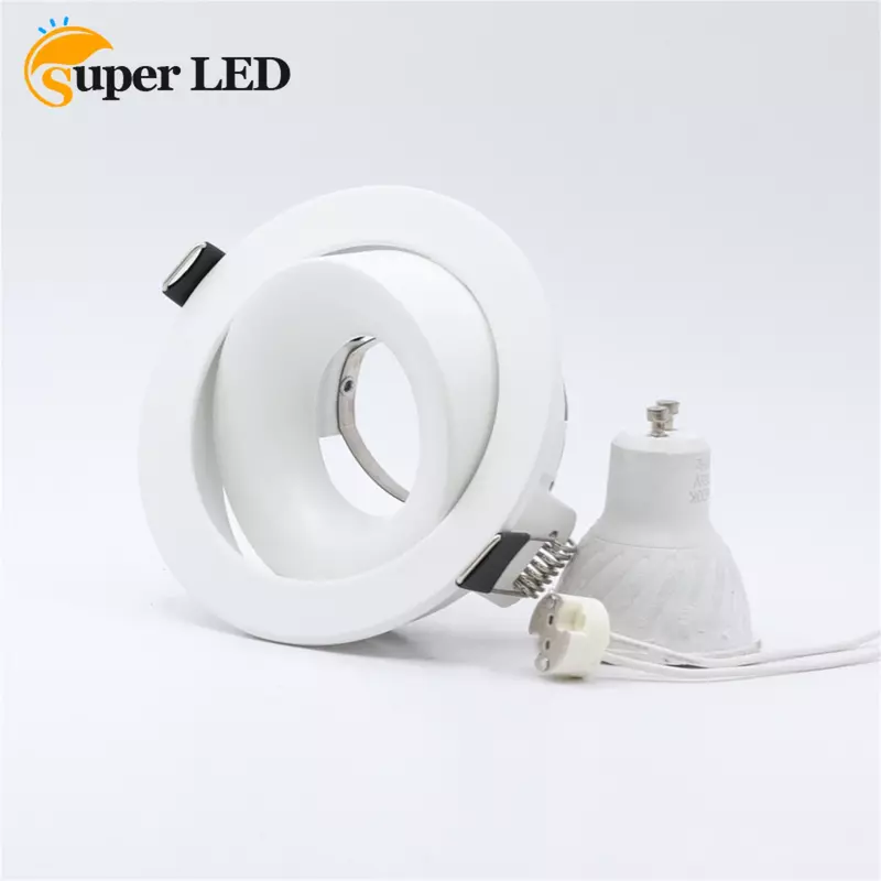 Boîtier de lumière LED en alliage de zinc, empêche la découpe d'air, abat-jour de Downlight, cadre MR16, support de lampe, 3.75 pouces