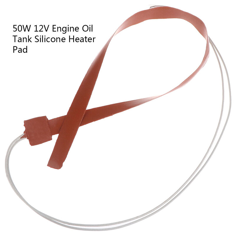 Bantalan pemanas listrik, pemanas silikon termal 50W 12V tali pemanas garis fleksibel untuk injektor panas 12x500mm