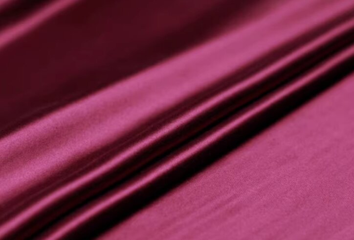 Плотный пурпурно-красный матовый Свадебный атласный тканевый четкое вечернее платье маленький костюм