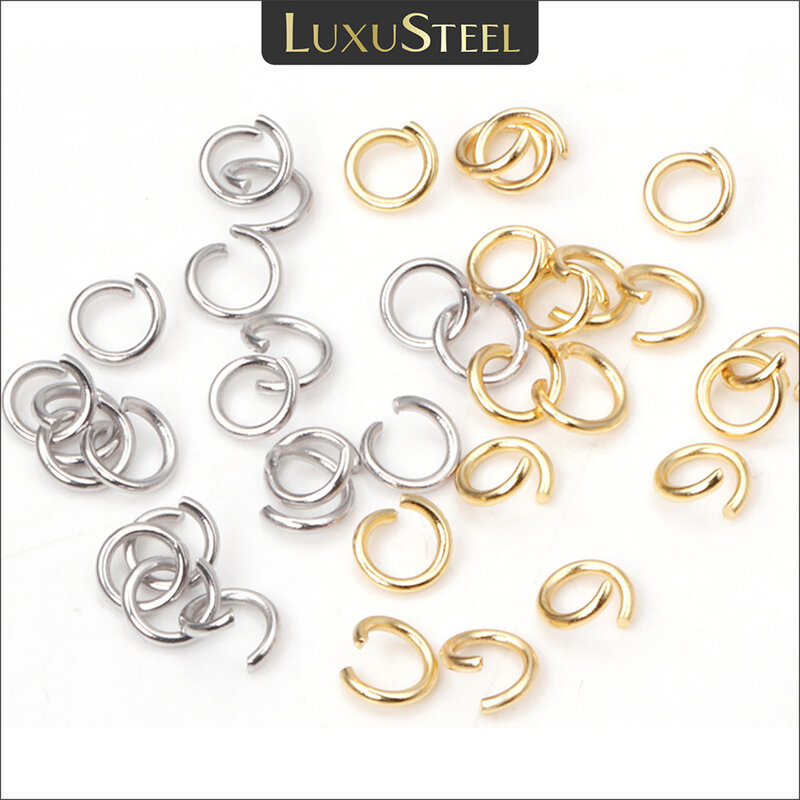 LUXUSTEEL-Anillos abiertos de acero inoxidable, conectores de anillo dividido, accesorios para hacer joyas, venta al por mayor, 1000 unids/lote