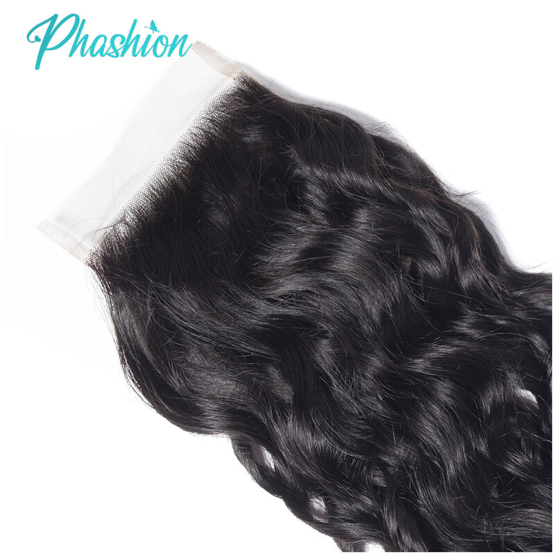 Phashion Water Wave 13x4 Lace Frontal & HD Transparent Swiss 4×4 Closure Pre Plucked Brazilian Remy Human Hair For Black Women