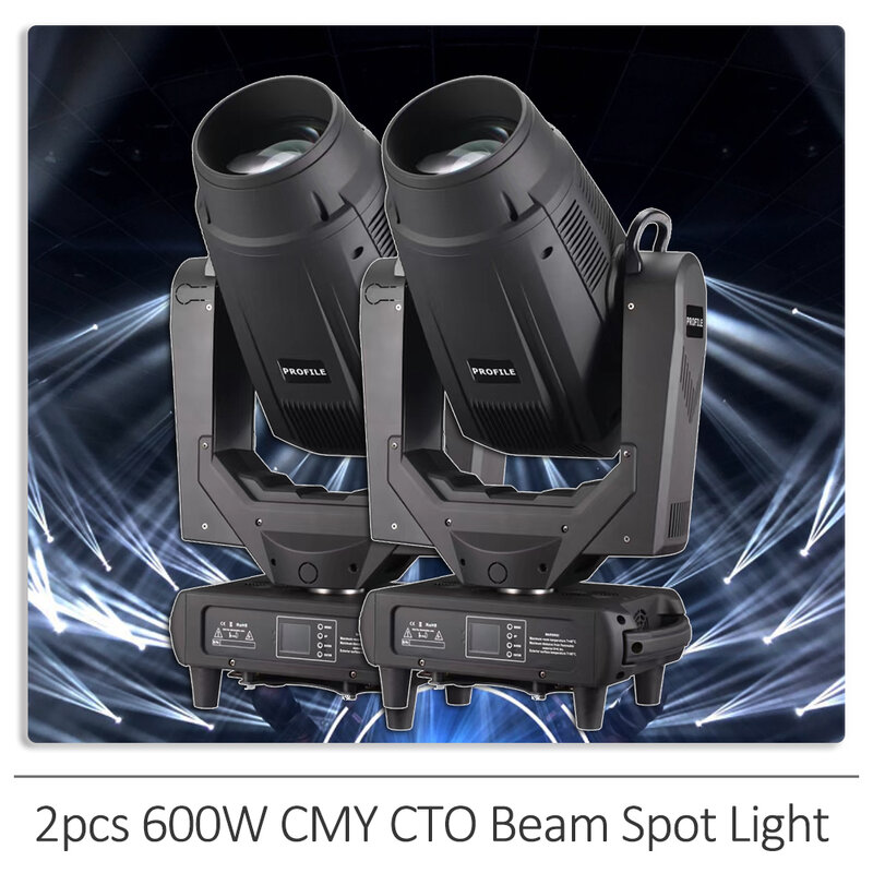 2Pcs/lot 600W LED Cutting CMY CTO Beam Moving Head Light Spot Zoom Prism DMX512 DJ Disco Party Club Professional Stage Effect