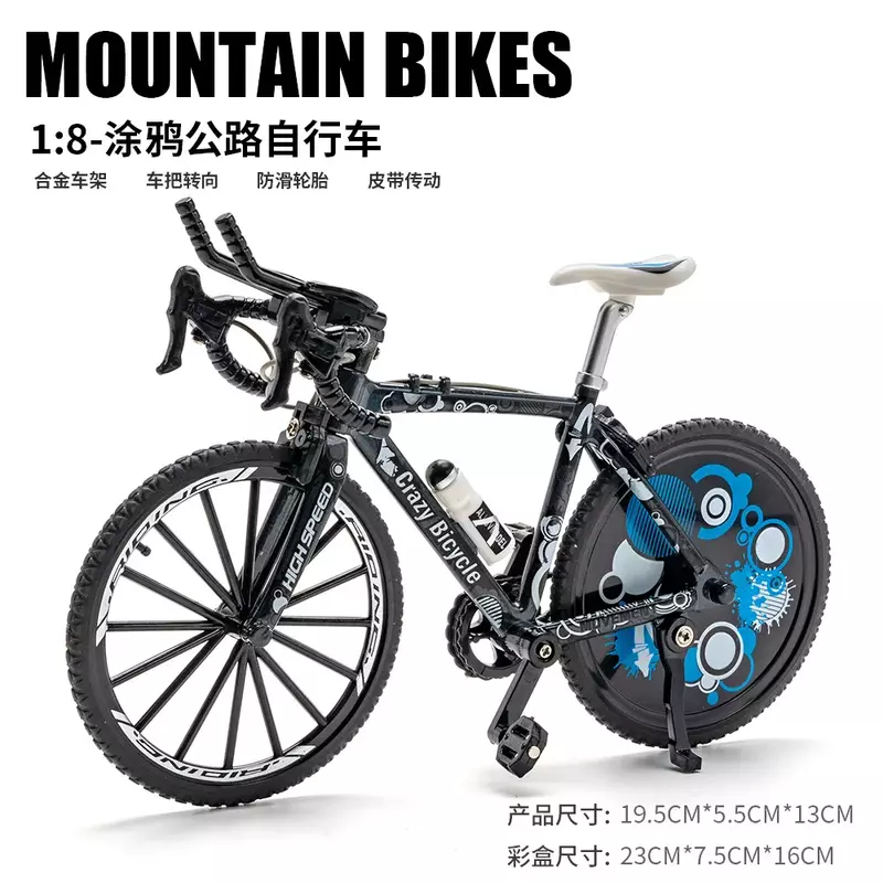 1:8 Mini Model rower ze stopu górski rower szosowy modele wysokiej symulacji kolekcja ozdób zabawki prezenty
