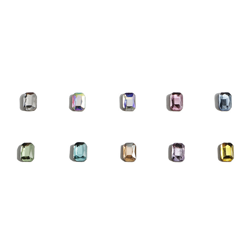 Mini Re-ottagonale 2.5x4mm Flatback vetro lucido cristallo Nail Art strass pietra diamante fai da te Manicure decorazione accessori