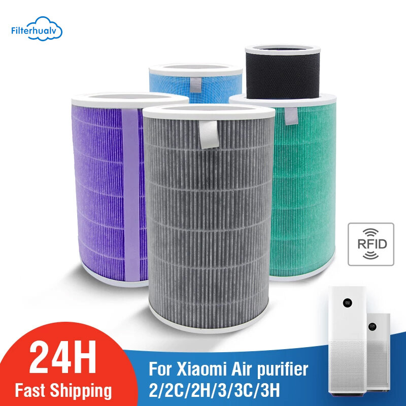 Filter udara pembersih udara, untuk Xiaomi Mi 1/2/2S/2C/2H/3/3C/3H, Filter karbon aktif Hepa PM2.5, Filter Anti bakteri Formaldehyd