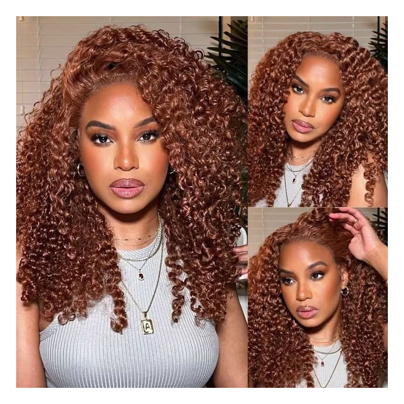180% Chocolates Brown Jerry Curly 13x4 Lace Frontal Wig 4x4 Lace Closure Pre-plucked Brazilian Remy Human Hair Wigs For Women