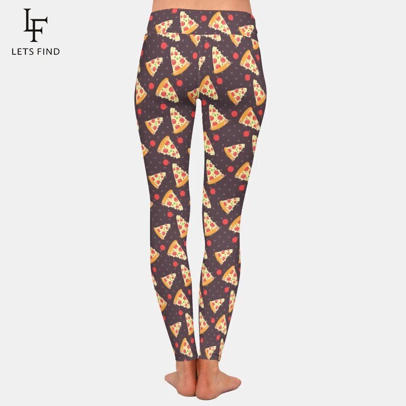 LETSFIND – legging de Fitness imprimé Pizza 3D pour femme, pantalon Sexy, très élastique, motif alimentaire