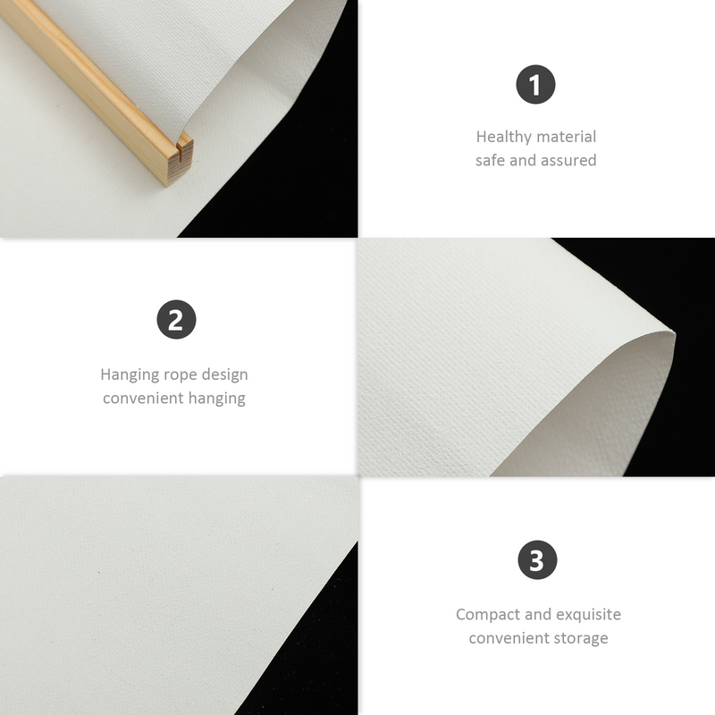 Białe panele płócienne Favomoto z drewnianymi ramkami do malowania i akcesoriów artystycznych DIY