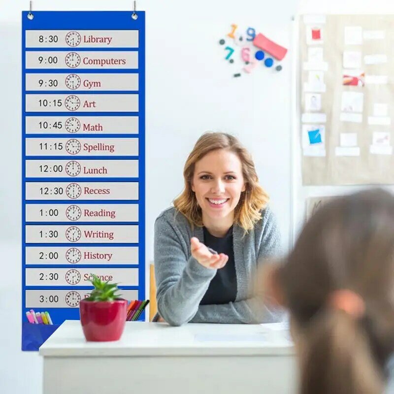 Work Study Pocket Chart School Supplies Classroom Pocket Chart Schedule Education Schedule Card For Classroom School Home Office