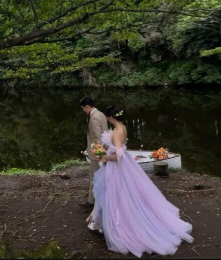 Oloey Fee Lavendel Tule A Lijn Lange Prom Jurken Korea Lady Tuin Avondjurken Formele Gelegenheid Feest Bruiloft Fotoshoot