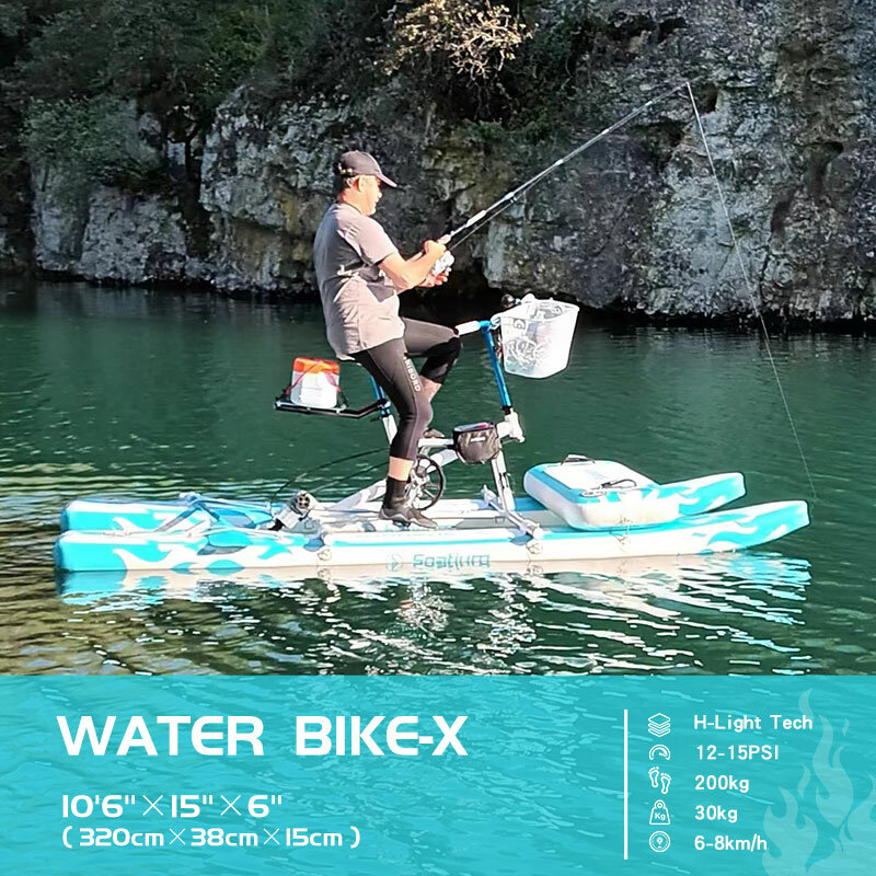 Spatium High Quality Pedalo Boat Water Bike Inflatable Sea Bike Water Bicycle For Lake And Sea Beach