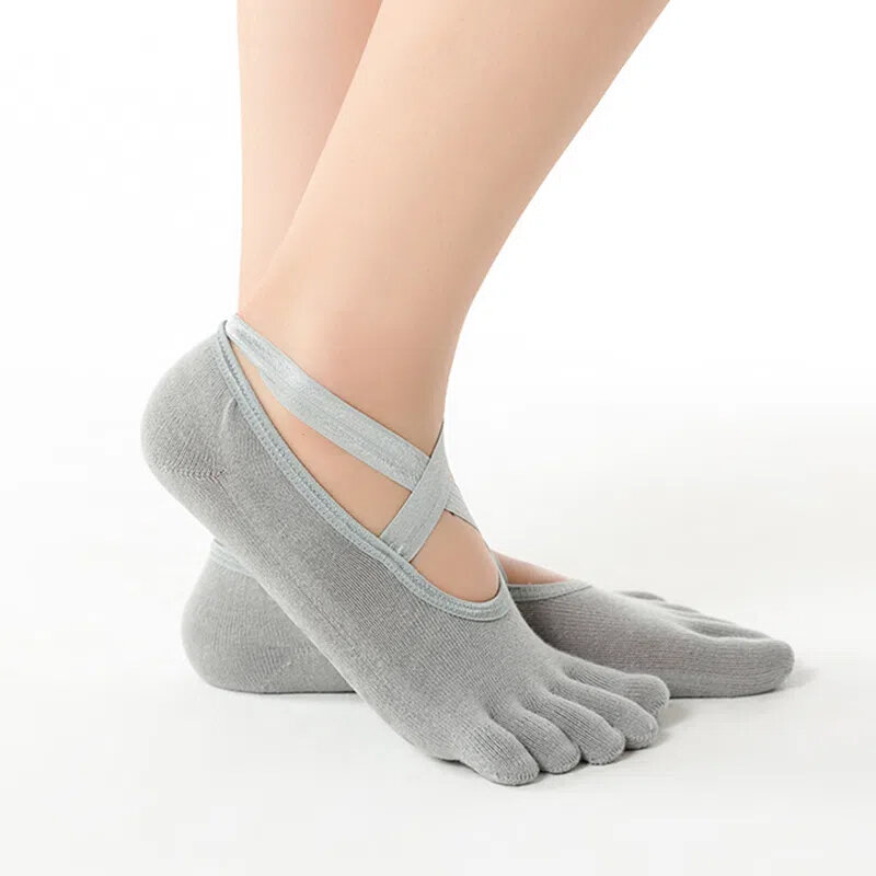 Calcetines deportivos de silicona antideslizantes para mujer, medias de cinco dedos, absorbentes de sudor, para Yoga aéreo, para principiantes, 4 estaciones