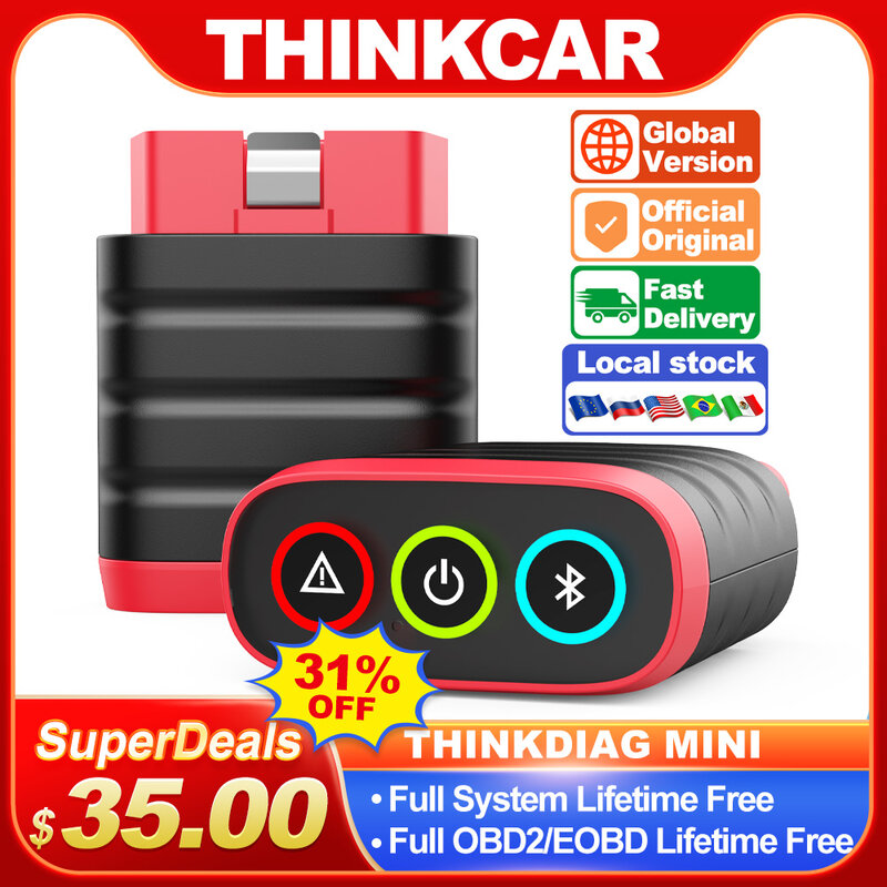 Thinklar Thinklag MINI Obd2 Pemindai untuk Auto Full Obd 2 Fungsi Sistem Alat Diagnostik Mobil Diagnosa Pembaca Kode PK ELM327