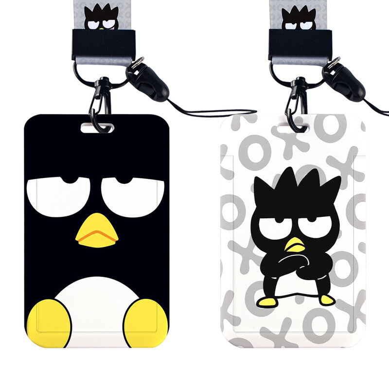 Cordones de BADTZ-MARU de pingüino negro para niños, correa para el cuello, soporte para colgar, llavero para identificación escolar