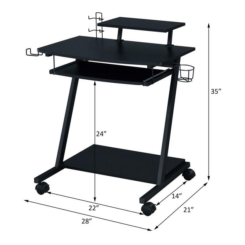 Ordrees Gaming Desk-Open Comparay Inclusief Wheeheel Includble Topdikte: 15Mmblack Afwerking