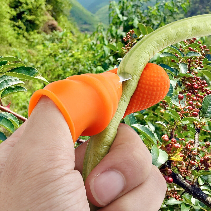 Nowe mody silikonowy kciuk nóż ochraniacz na palce warzyw nóż do zbioru roślin ostrze nożyczki pierścienie tnące rękawice ogrodowe