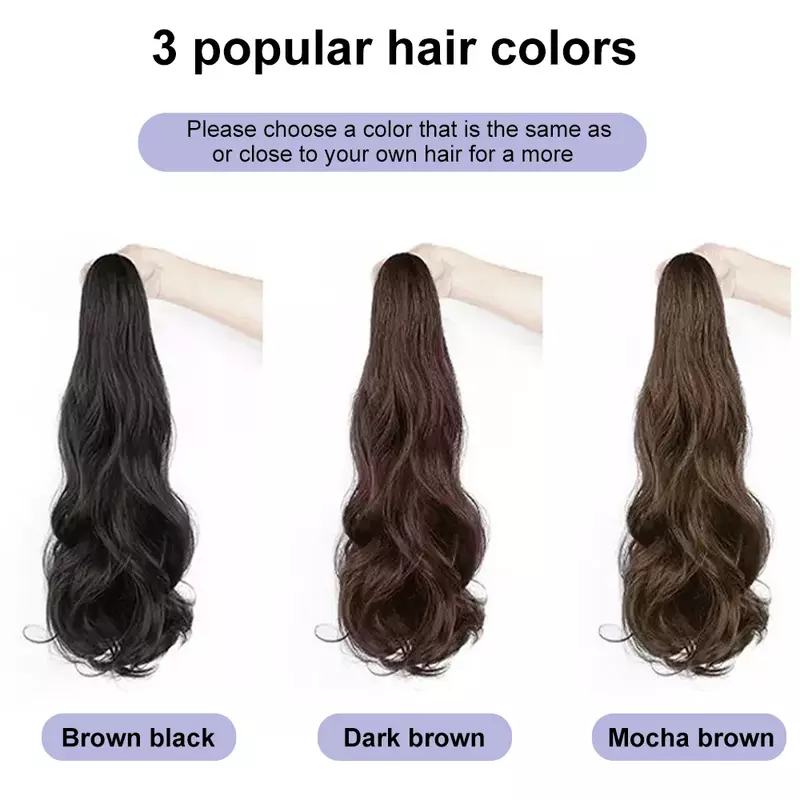 Synthetic Claw Clip Ponytail  Wavy Hair Natural Curly Hair Tail Ponny Tail For Women