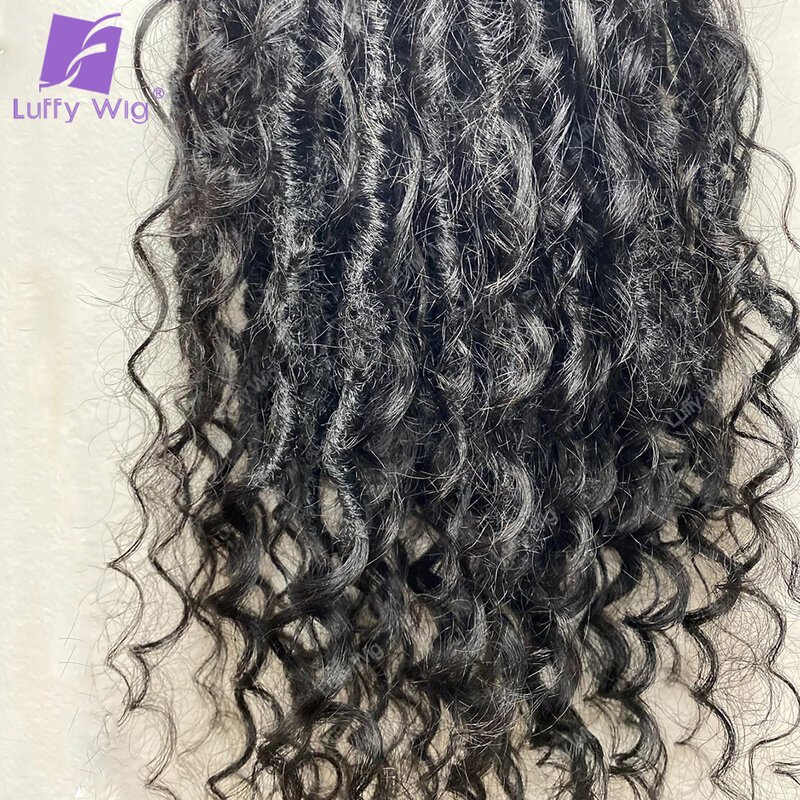 Crochet Boho Locs with Human Hair Curls Faux Goddess Braids Hair Extensions Knoteless Deadlock Braiding Hair For Black Women
