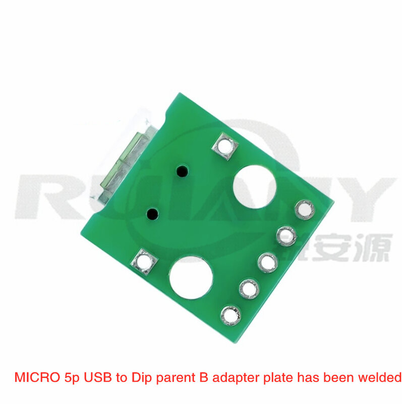 MICRO USB tournant Dip parent B Mike 5p Patch tournant en ligne, carte adaptateur a tête femelle soudée
