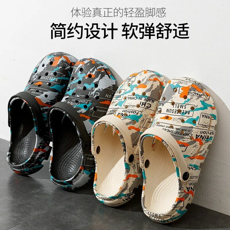 Hole Shoes Men's Sandals House Slippers Shoes for Men Beach Soft and Comfortable Non-slip Wear-resistant Indoor and Outdoor New