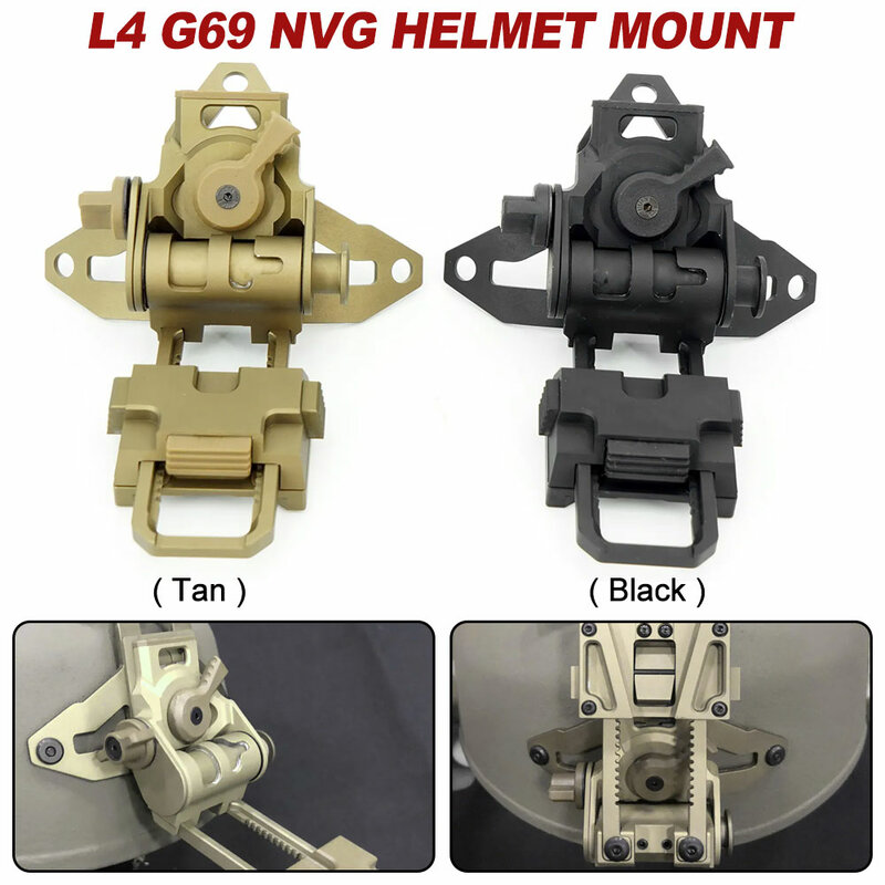 NVG Mount capacete com óculos de visão noturna, CNC usinado leve, G24 acessórios para capacete, L4, G69