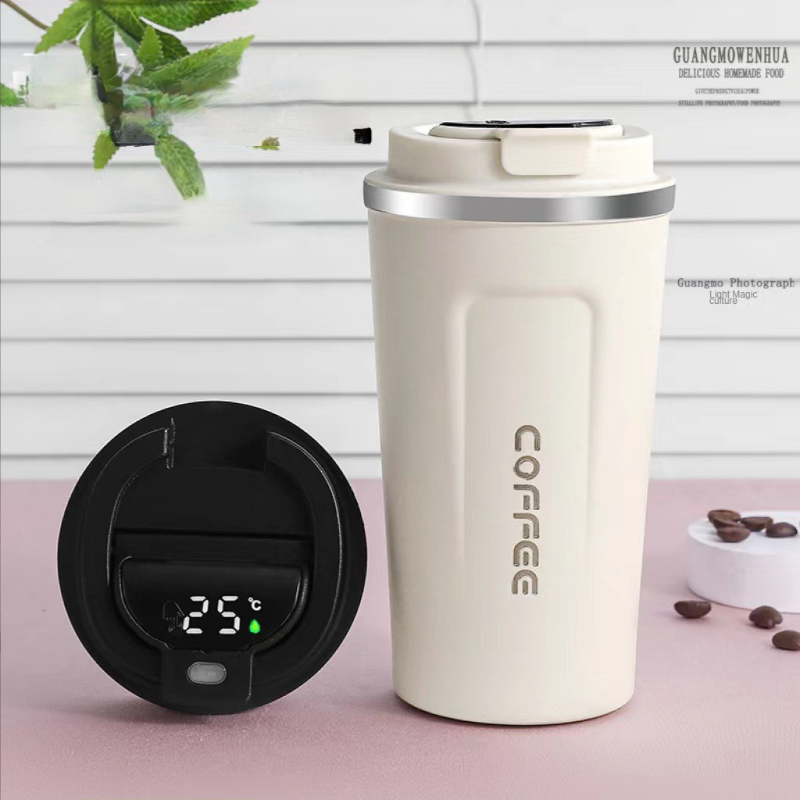 Botella termo inteligente para café, Taza térmica con pantalla LED de temperatura, vaso aislado, 380/510ml