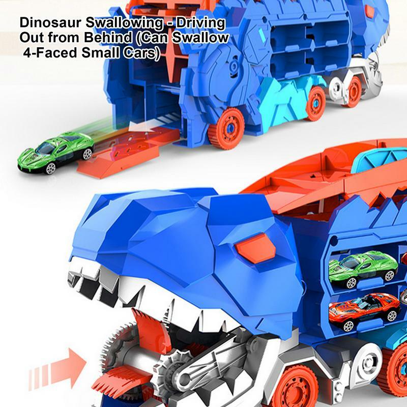 Dinosaurus berubah mainan mobil aman Dino Track Car Lucu unik warna-warni Keren hadiah liburan untuk pesta ulang tahun Thanksgiving