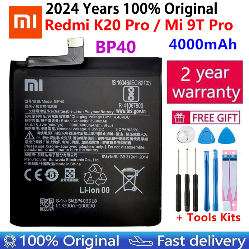 Bateria Original para Xiaomi, Mi, Redmi, Nota, Mix, Max 2, 3, K20, A2, A3, 3S, 3X, 4, 4X, 4A, 5, 5A, 5S, 5X, M5, 6, 6A, 7, 7A, 8T, 9, 9T, SE Pro, Além disso, Lite