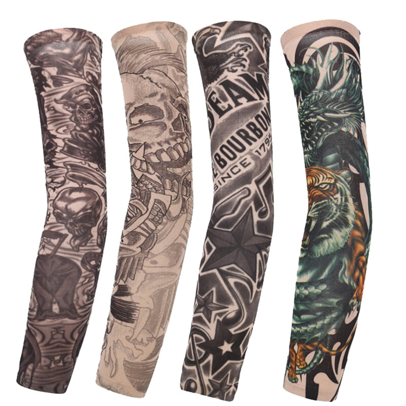 Outdoor Sport Basketball Summer Cooling UV Protection Arm Cover Sun Protection Tattoo Arm Sleeves Flower Arm Sleeves