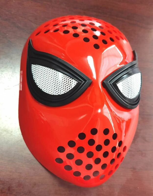 Aksesori Kostum Helm Masker Cosplay Faceshell Pria dari Rumah Tali Elastis Topeng Hitam Merah