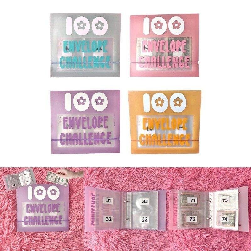 100 bolsos pasta poupança dinheiro livro dinheiro moeda álbum 2-ring binder moeda titular para bill dinheiro selo notas